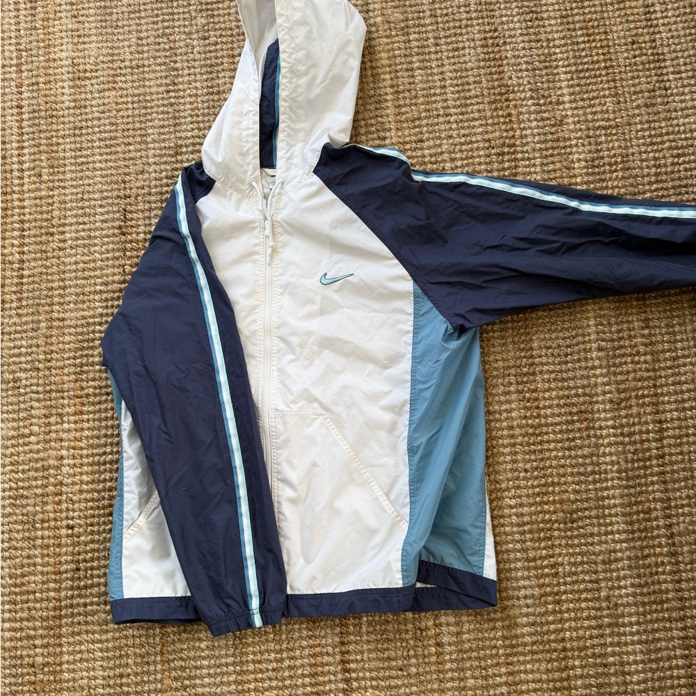 Nike White and Navy Raincoat